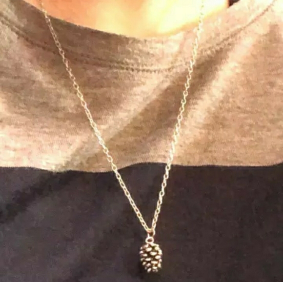 Minimalist Tiny Pinecone Necklace - Picture 2 of 3